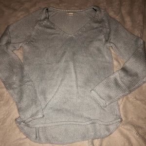 Greyson blue knit v neck sweater